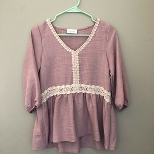 Mauve Slight High-Low Top